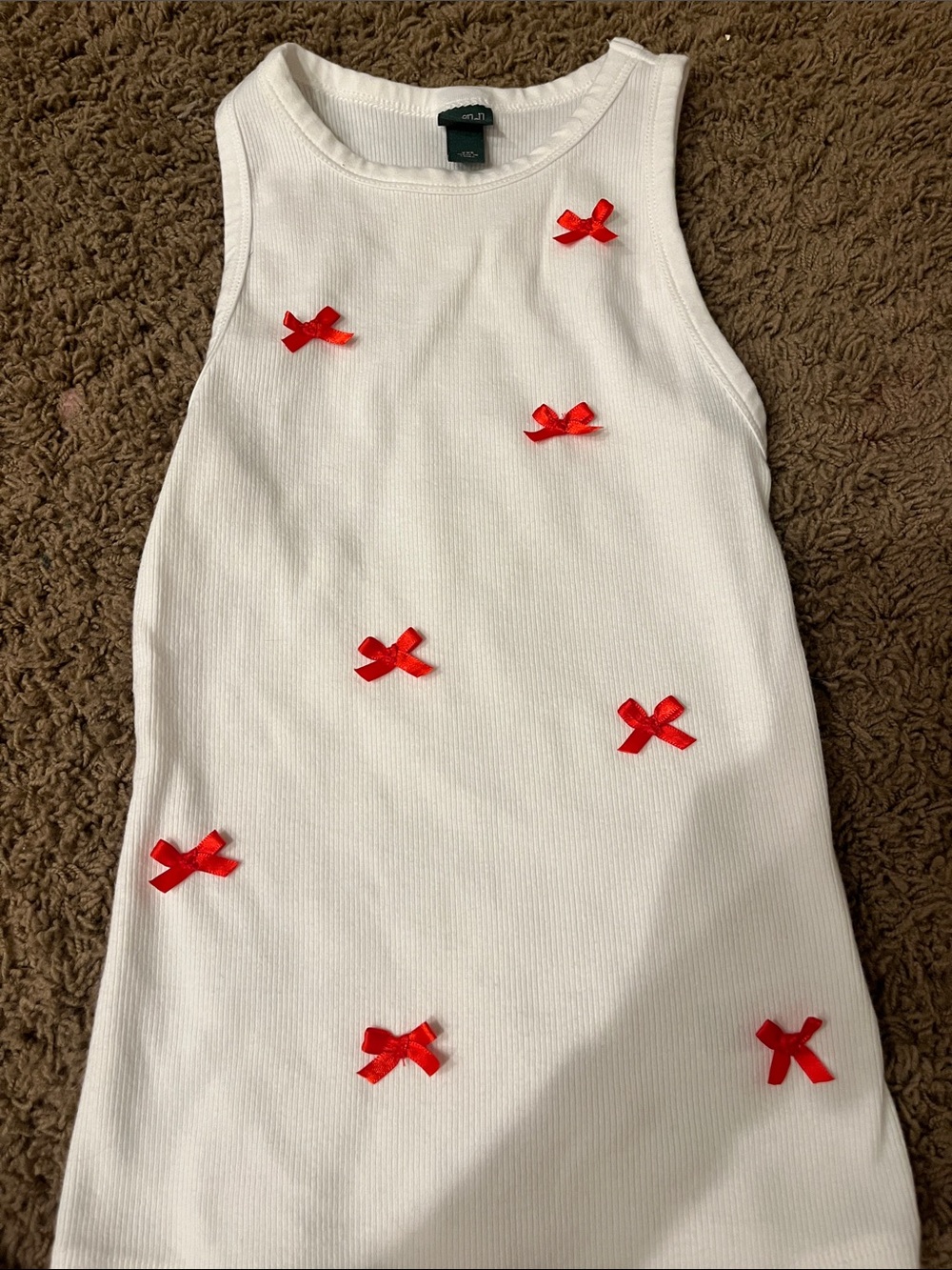 wild fable White Tank with Red Bow Details